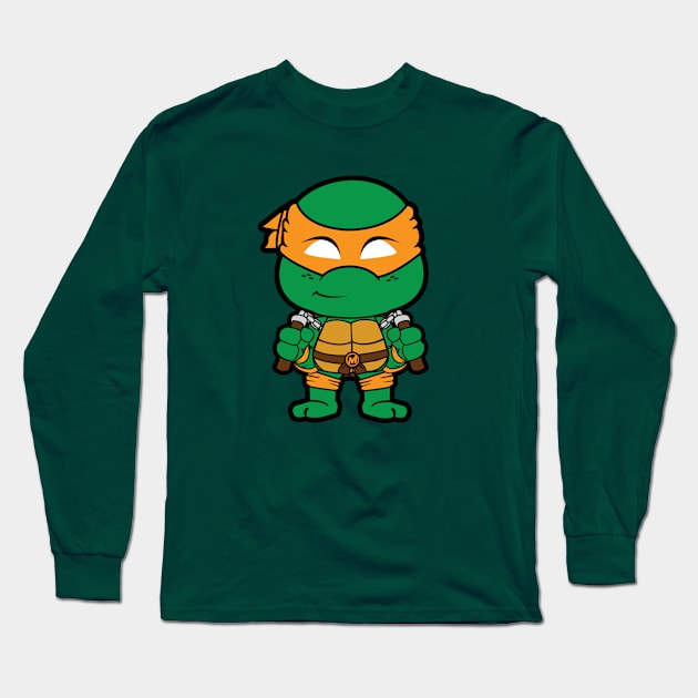 Michaelangelo Chibi Long Sleeve T-Shirt by liora natalia